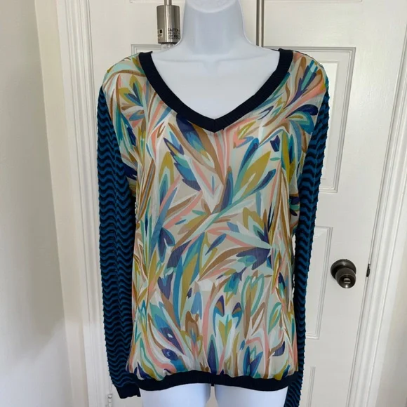 Missoni for Target Chiffon Sweater Mix Media Blue - Picture 2 of 4